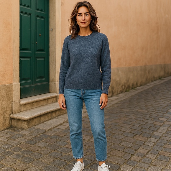 Vintage Panache Shetland Wool Made In USA Crew Neck Long Sleeve Sweater Size L - Picture 3 of 9